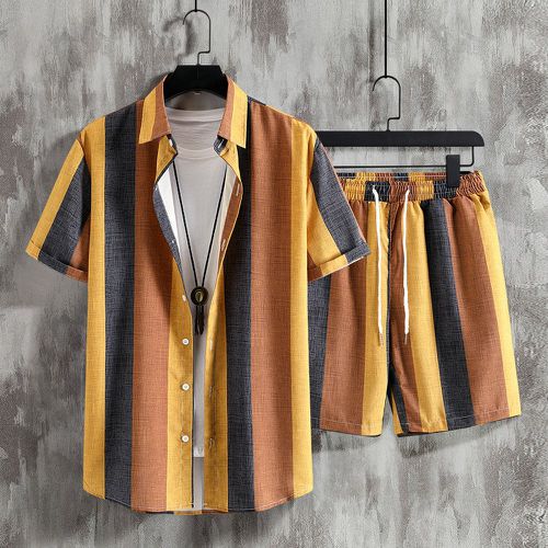 Chemise à rayures versicolores & Short (sans t-shirt) - SHEIN - Modalova