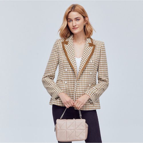 Manteau en tweed à carreaux à bouton - SHEIN - Modalova