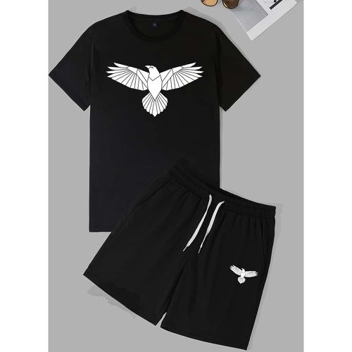 Short & T-shirt à imprimé aigle - SHEIN - Modalova