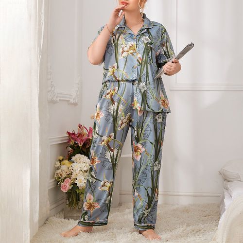 Ensemble de pyjama à imprimé floral à bouton - SHEIN - Modalova
