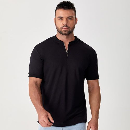 Homme Polo unicolore zippé - SHEIN - Modalova