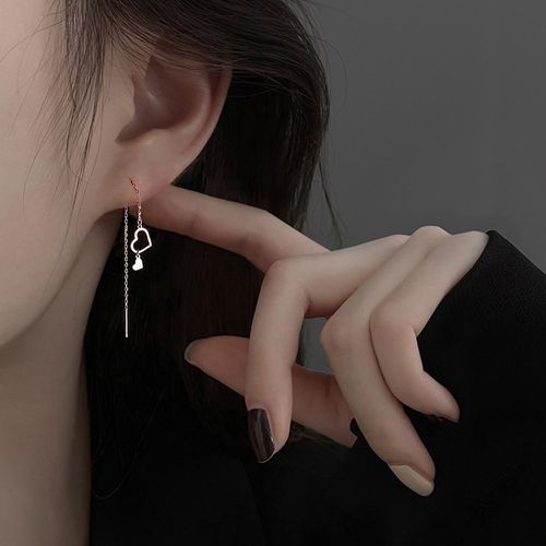 Boucles d'oreilles enfileur à détail cœur - SHEIN - Modalova