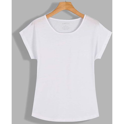 T-shirt unicolore manches chauve-souris - SHEIN - Modalova