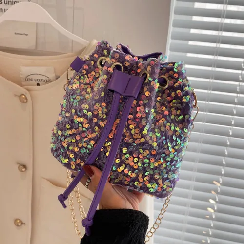 Sac seau à sequins à cordon - SHEIN - Modalova