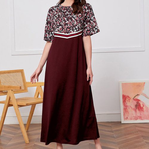 Robe tunique à chevron à imprimé floral - SHEIN - Modalova