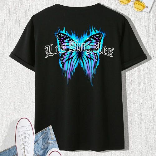 Pièce T-shirt à motif lettre et papillon à imprimé - SHEIN - Modalova
