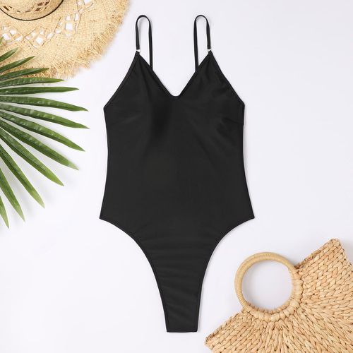 Maillot de bain une pièce unicolore - SHEIN - Modalova