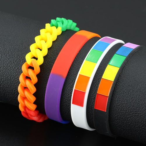 Pièces Bracelet LGBT à rayures arc-en-ciel - SHEIN - Modalova