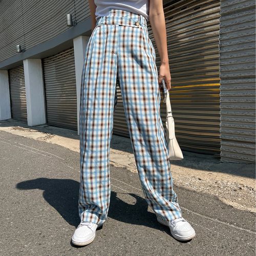 Pantalon à carreaux à poches - SHEIN - Modalova