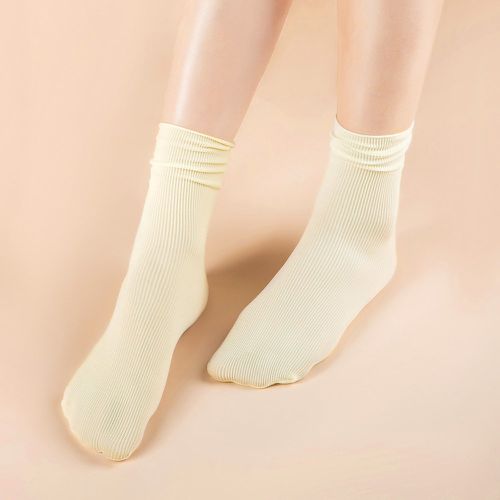 Chaussettes unicolore côtelé - SHEIN - Modalova