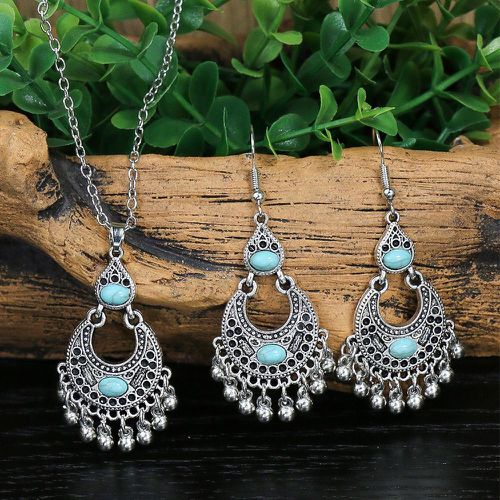 Pièces Set de bijoux turquoise & boule à franges - SHEIN - Modalova