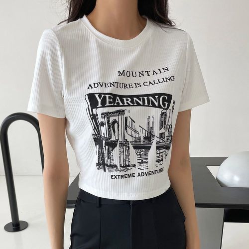 T-shirt pont & à lettres - SHEIN - Modalova