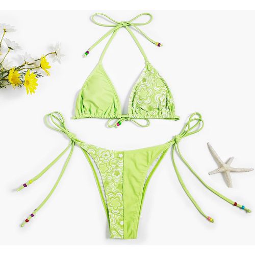 Bikini à imprimé floral à nœud - SHEIN - Modalova