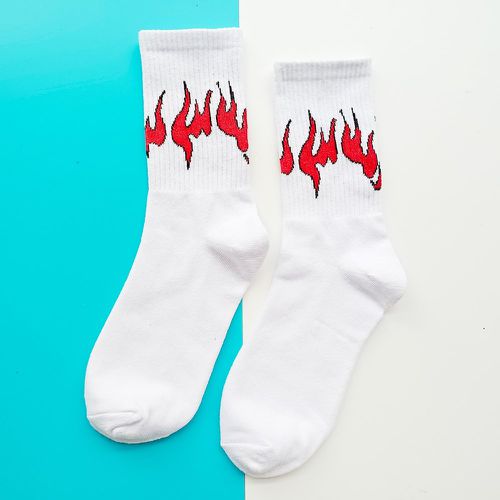 Chaussettes à imprimé flamme - SHEIN - Modalova