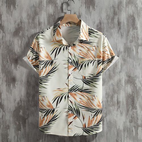 Chemise à imprimé tropical avec poche - SHEIN - Modalova