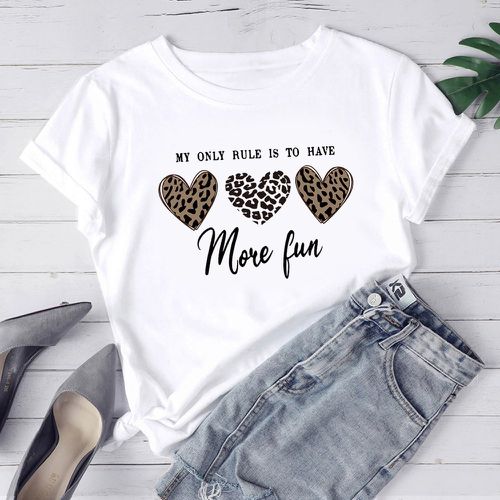 T-shirt cœur et slogan - SHEIN - Modalova