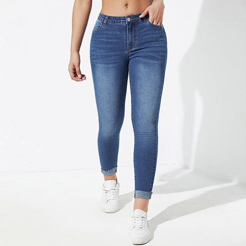 Jean skinny moustache ourlet roulé - SHEIN - Modalova