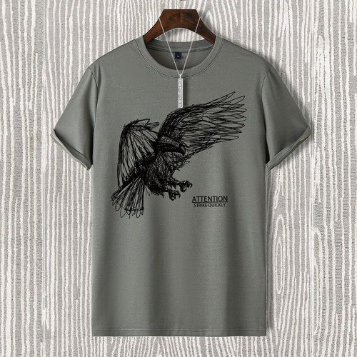 Homme T-shirt aigle et lettre - SHEIN - Modalova