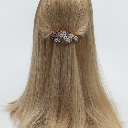 Pince à cheveux française à détail paon et fleur - SHEIN - Modalova