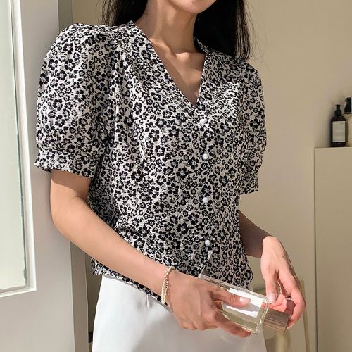 Blouse fleuri manches bouffantes - SHEIN - Modalova