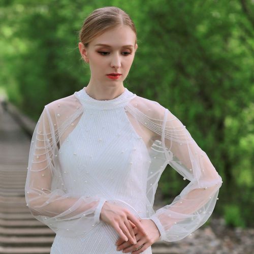 Veste à fausse perle en tulle mariage - SHEIN - Modalova