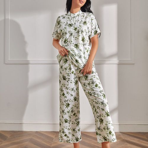 Ensemble de pyjama pantalon & top à col montant à imprimé floral - SHEIN - Modalova