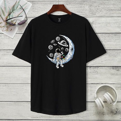 T-shirt astronaute à imprimé planète - SHEIN - Modalova