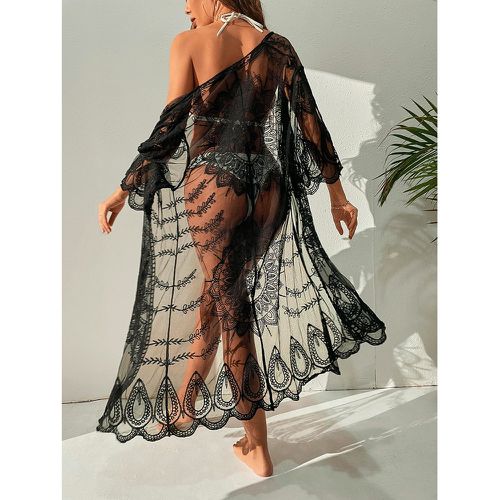 Kimono à broderie transparent - SHEIN - Modalova