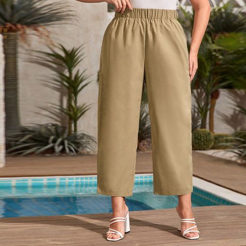 Pantalon taille élastique unicolore - SHEIN - Modalova