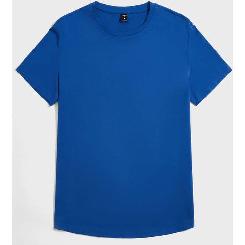 Homme T-shirt unicolore col rond - SHEIN - Modalova