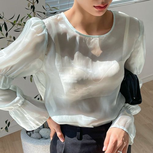 Blouse manches évasées transparent (sans soutien-gorge) - SHEIN - Modalova