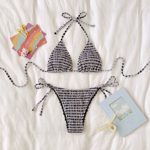 Bikini triangulaire ras-du-cou froncé - SHEIN - Modalova