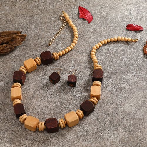 Pièces Set de bijoux en bois à perles - SHEIN - Modalova