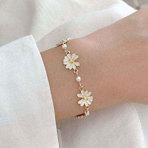 Bracelet fleur et fausse perle - SHEIN - Modalova