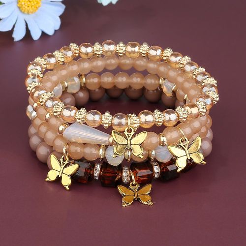 Pièces Bracelet perlé à breloque papillon - SHEIN - Modalova