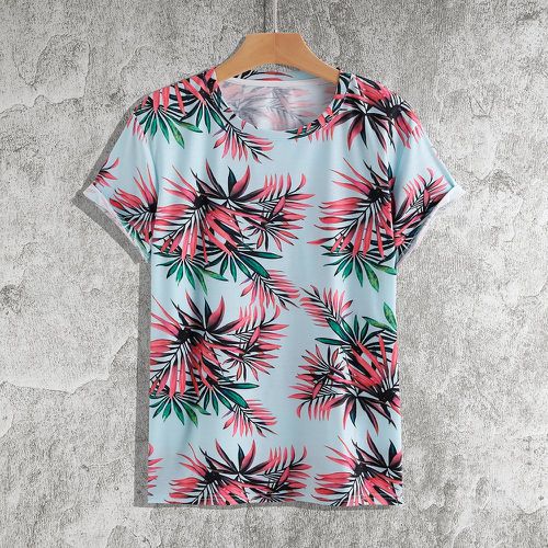 T-shirt à imprimé tropical à manches courtes - SHEIN - Modalova