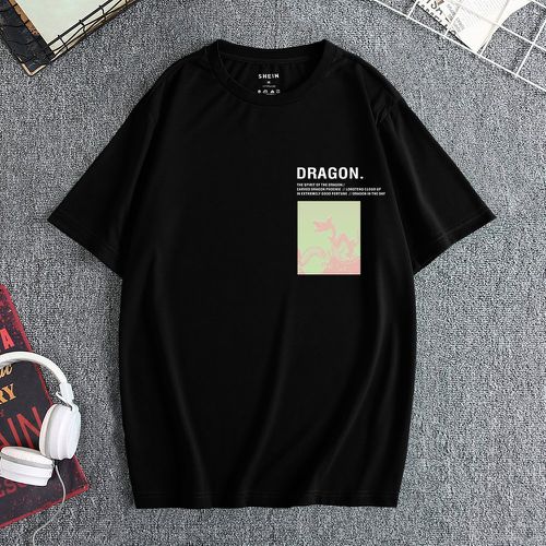T-shirt dragon et graphique de slogan - SHEIN - Modalova