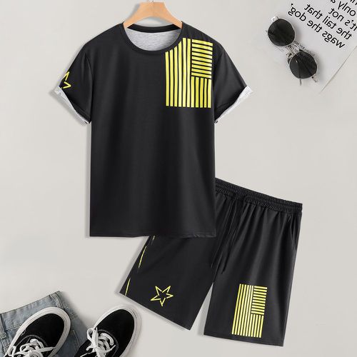 Short & T-shirt étoile et rayure - SHEIN - Modalova