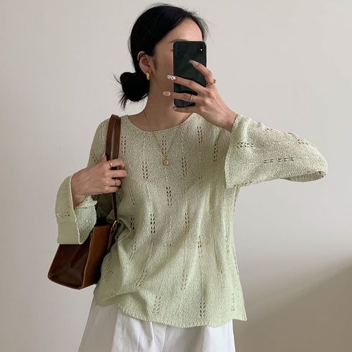 Pull en tricot manches évasées - SHEIN - Modalova