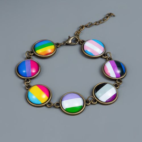Bracelet LGBT arc-en-ciel à détail rond - SHEIN - Modalova