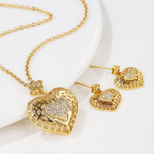 Pièces Set de bijoux à cœur à strass - SHEIN - Modalova
