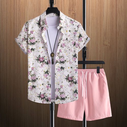 Chemise à imprimé floral & Short à cordon (sans t-shirt) - SHEIN - Modalova