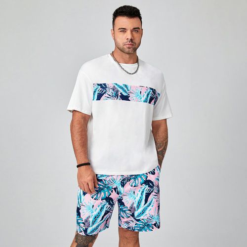 Short & T-shirt à imprimé tropical - SHEIN - Modalova