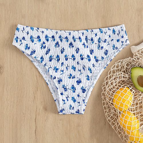 Bas de bikini fleuri froncé - SHEIN - Modalova