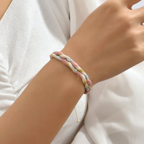 Bracelet à blocs de couleurs tissé - SHEIN - Modalova