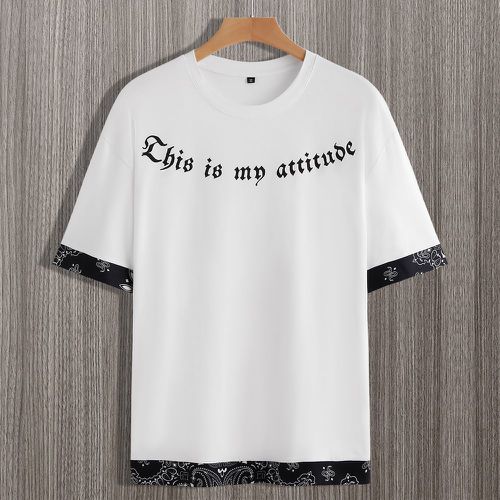 T-shirt paisley & à motif slogan - SHEIN - Modalova