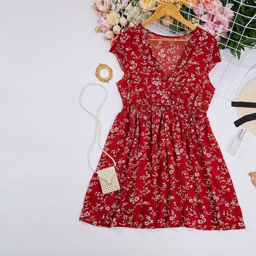 Robe à imprimé floral froncé - SHEIN - Modalova