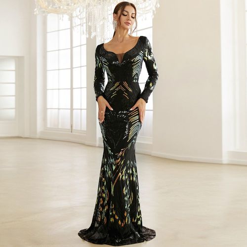 Robe de soirée avec tulle à paillettes moulant - SHEIN - Modalova