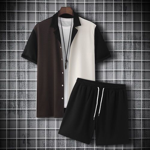 Chemise à blocs de couleurs & Short à cordon (sans t-shirt) - SHEIN - Modalova
