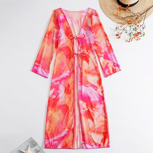 Kimono aléatoire tie dye à nœud - SHEIN - Modalova